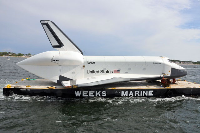 Space Shuttle Enterprise Damaged at Sea as Weather Delays NYC Intrepid Trip